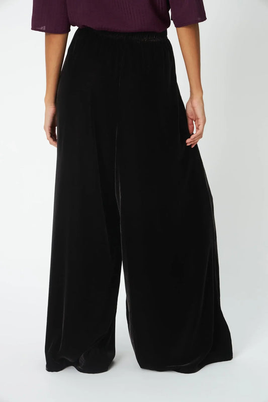 VELVET VOLUME PANTS - DARK BROWN
