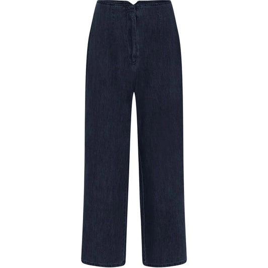 WUXI WIDE ANKLE DENIM PANTS - DARK BLUE