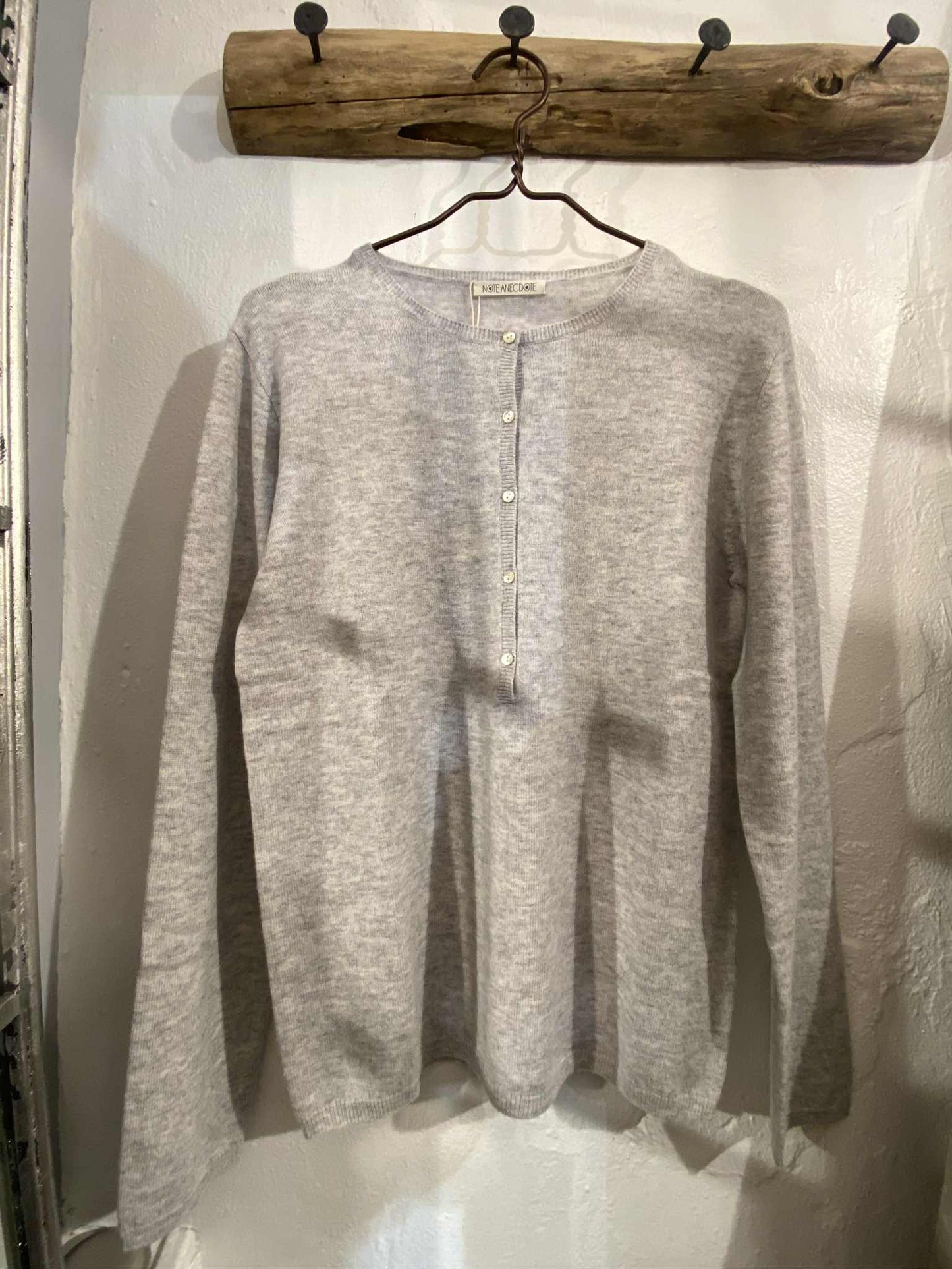CARDIGAN CREW NECK - LIGHT GREY