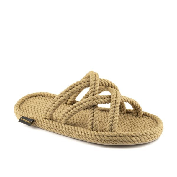 BODRUM WOMEN ROPE SLIPPERS - BEIGE