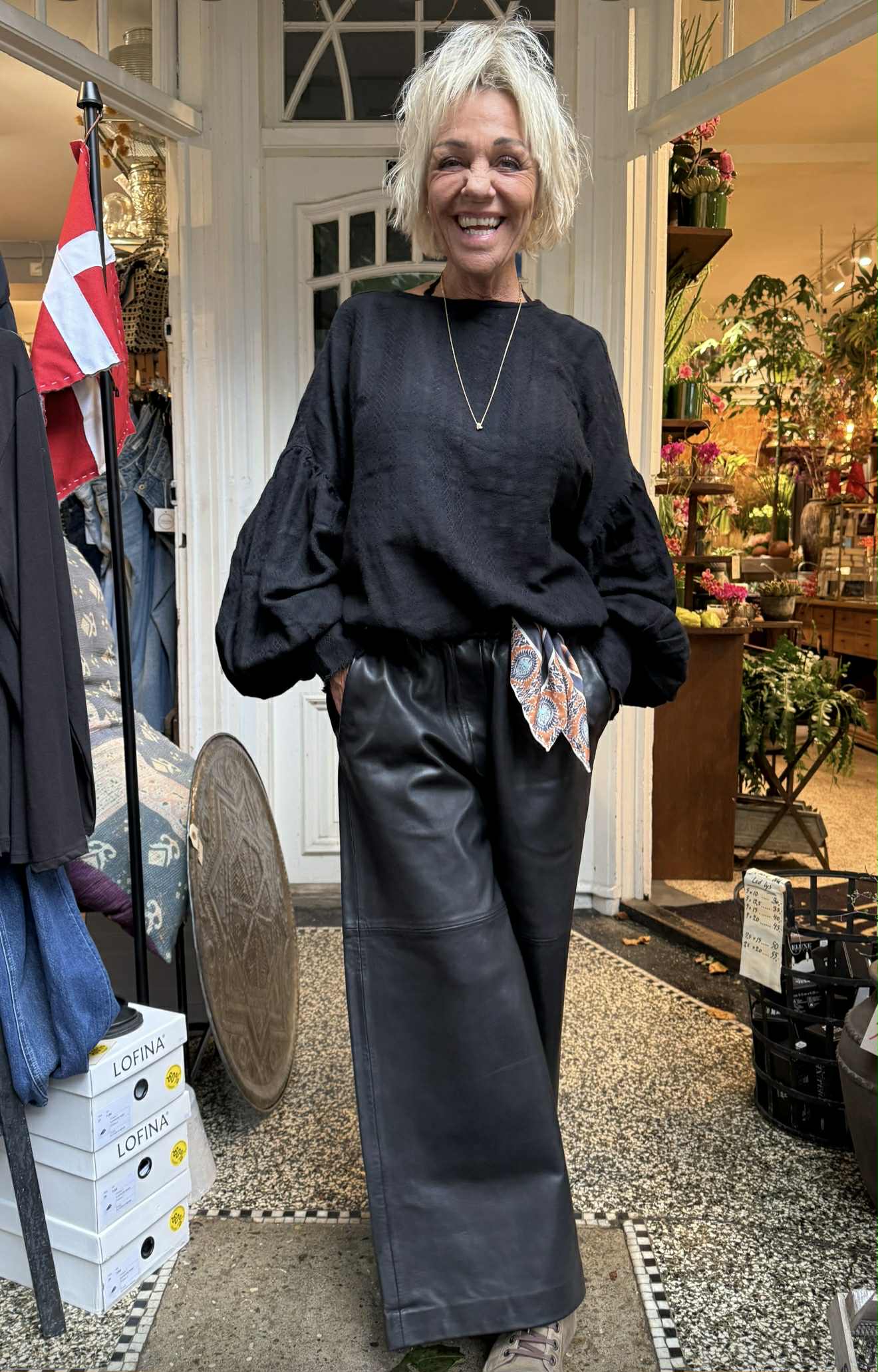 FRANKIE PANTS - LEATHER BLACK