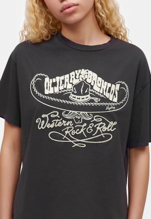 COWBOY T-SHIRT - SORT