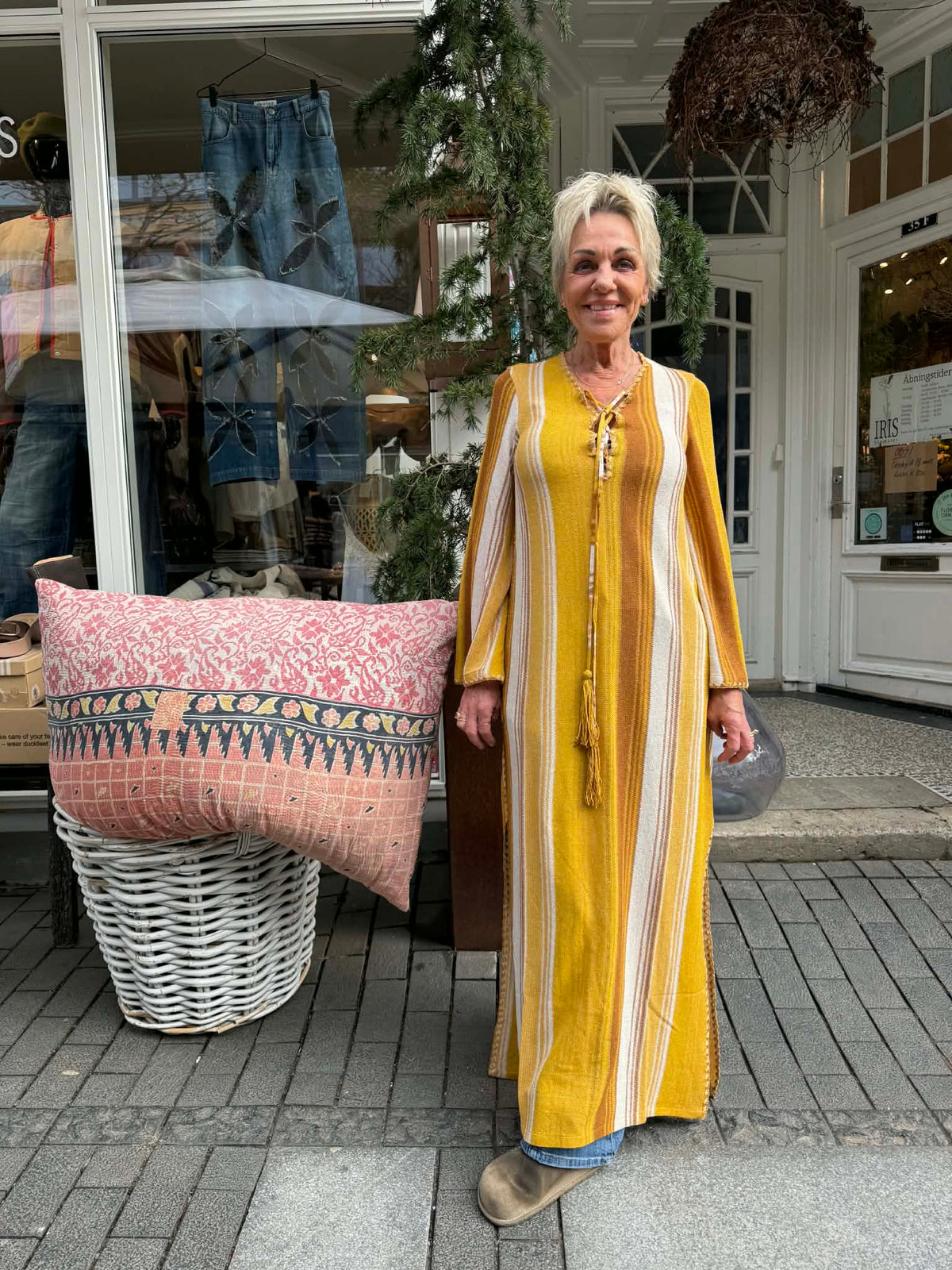 LAMÉ STOF KAFTAN DRESS - H6SB13 - PAPAIA AMBRA