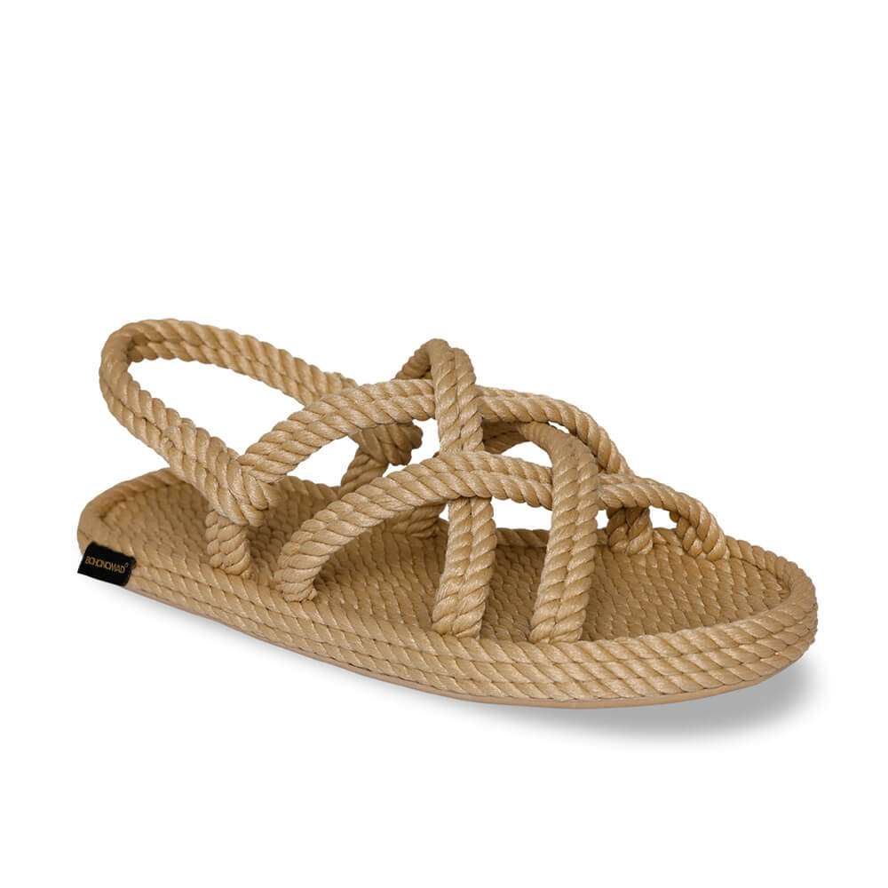 BODRUM WOMEN ROPE SANDAL - BEIGE