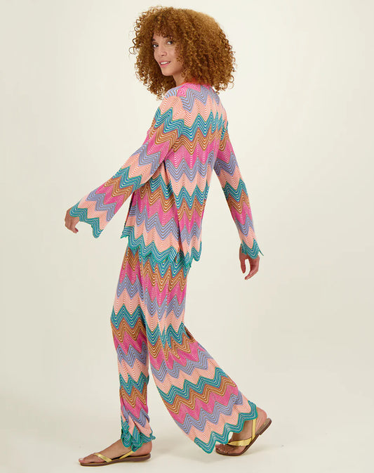 NORA CHEVRON PANTS - MULTI COLOUR
