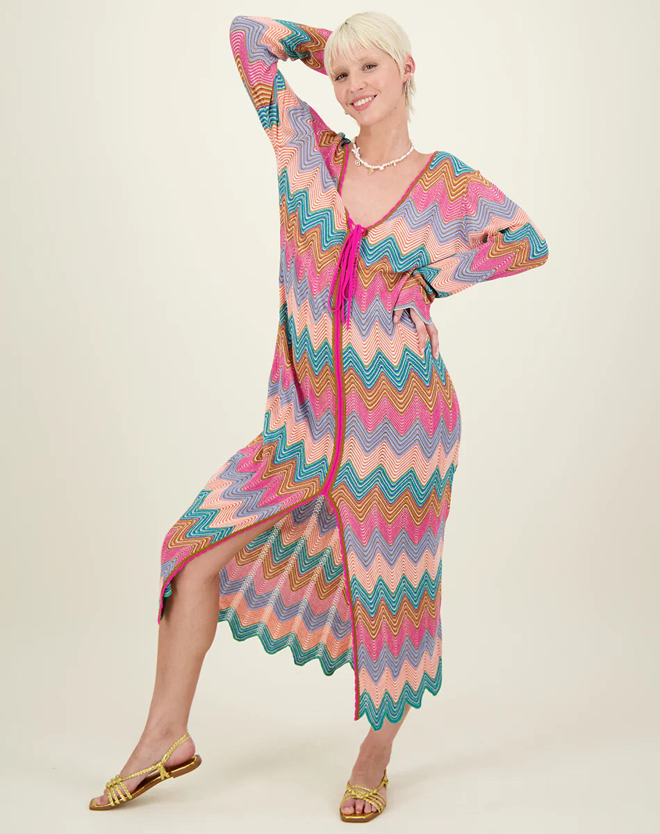 ARYA CHEVRON MAXI DRESS - MULTI COLOUR