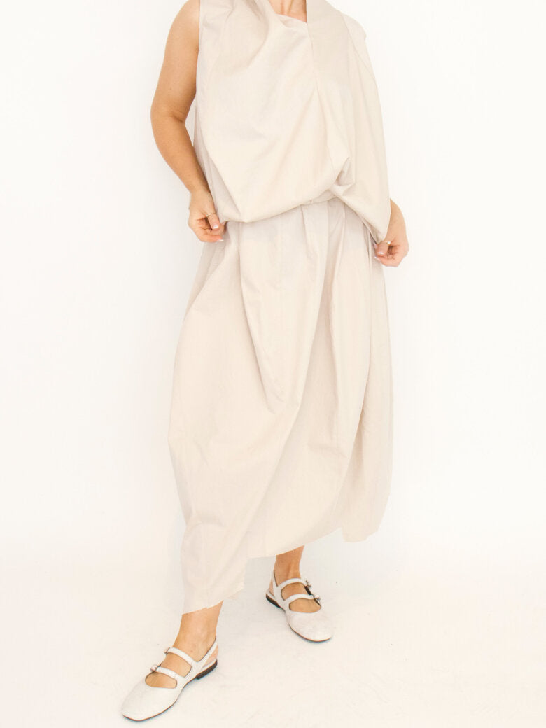 SANDRA ELEGANT MAXI NEDERDEL - BEIGE