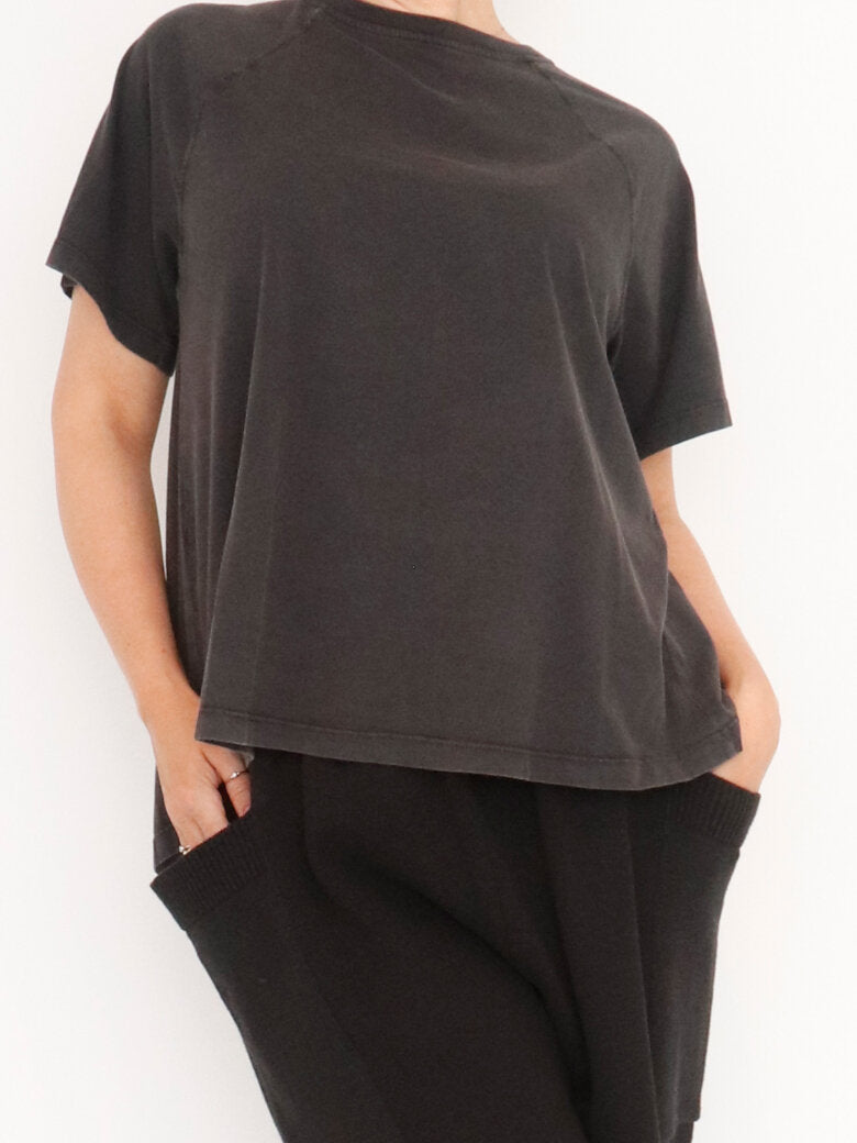 JERSEY T-SHIRT MED ÅBEN RYG - BLACK