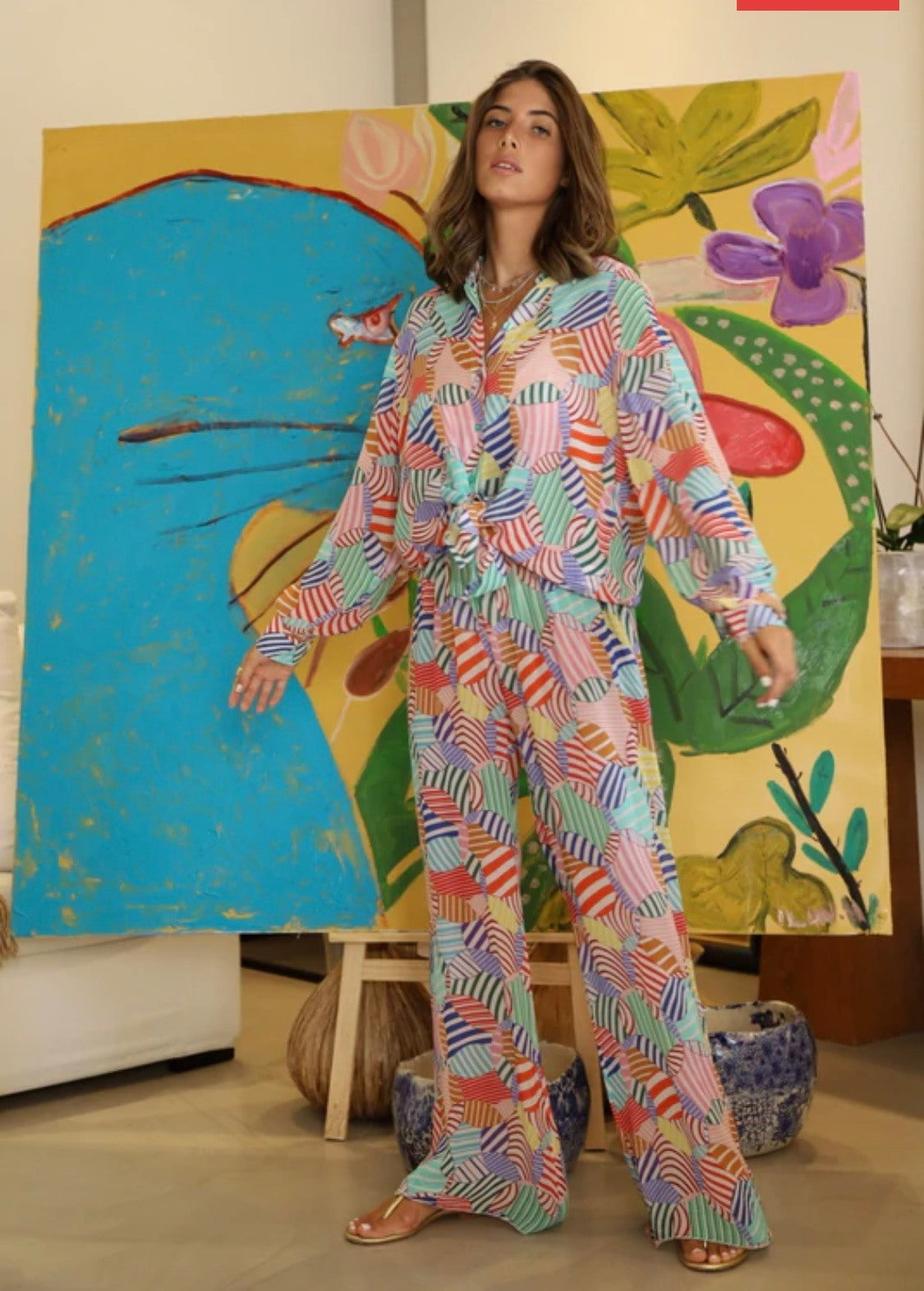 NILI PRINTED RELAXED SHIRT CIRCLE