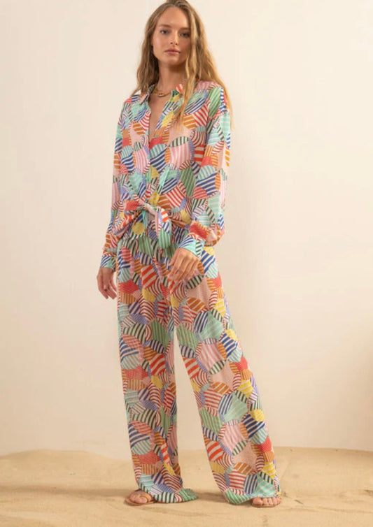 NILI PRINTED RELAXED PANTS CIRCLE