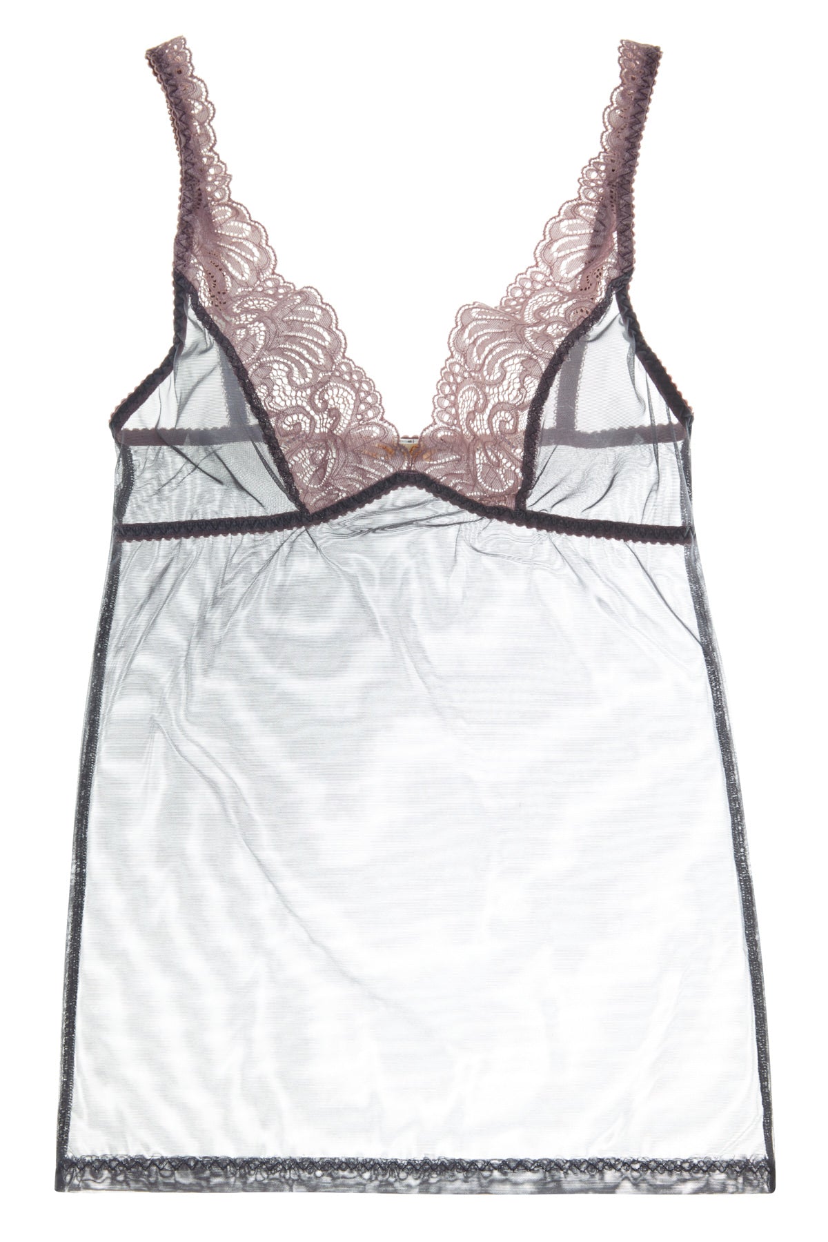 MISS VERONICA CHEMISE -Gammelrosa Blå mesh
