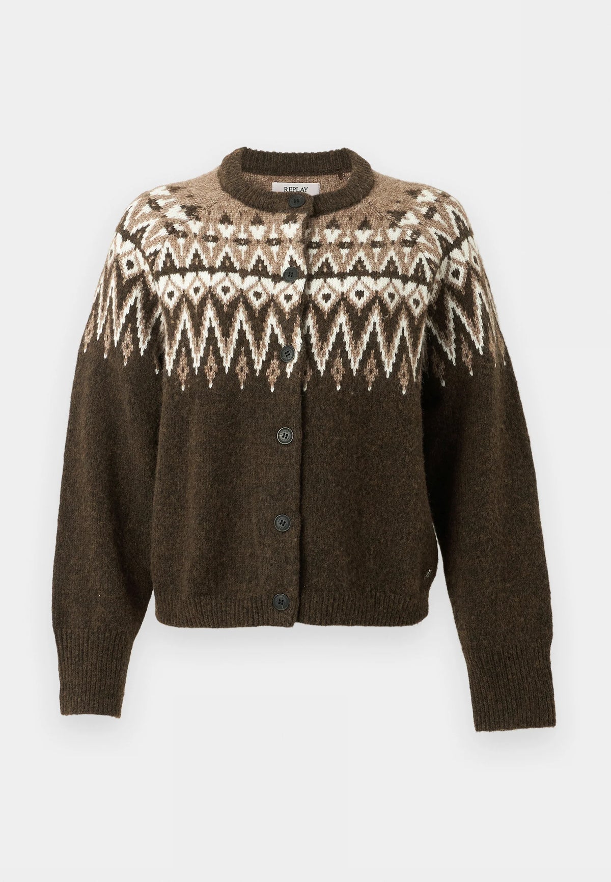 NORWEGIAN CARDIGAN - DARK BROWN