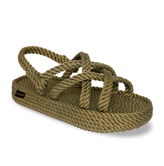 Bodrum Platform Rope Sandal – Khaki