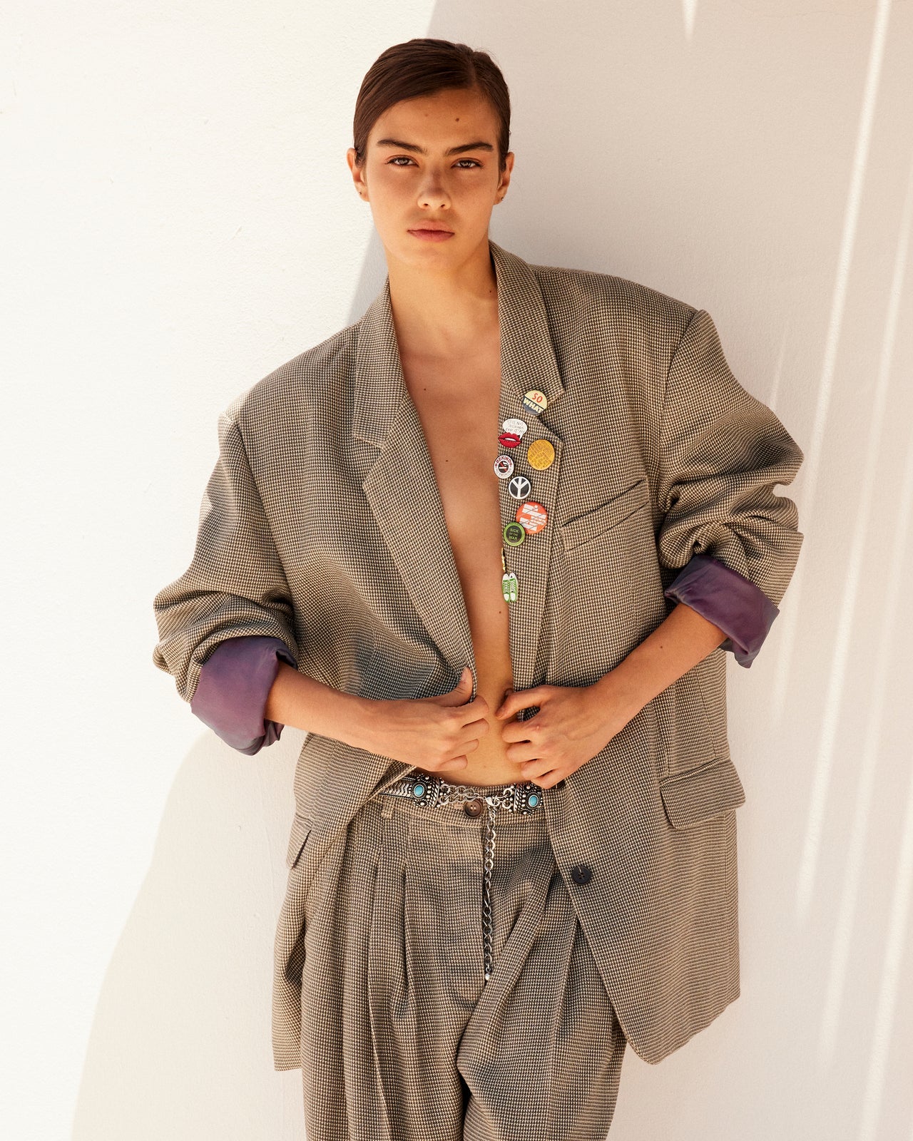 CRESCENDO OVERSIZE BLAZER - ECRU/BLACK
