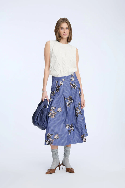 NUKKIA SKIRT - STRIPE NAVY