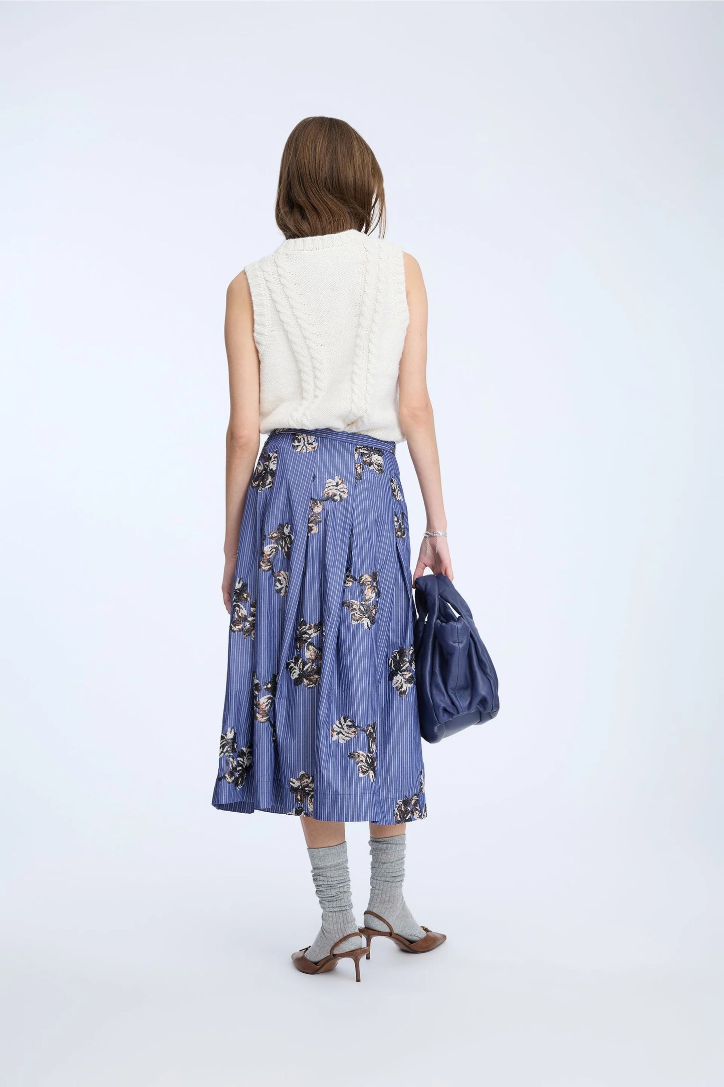 NUKKIA SKIRT - STRIPE NAVY