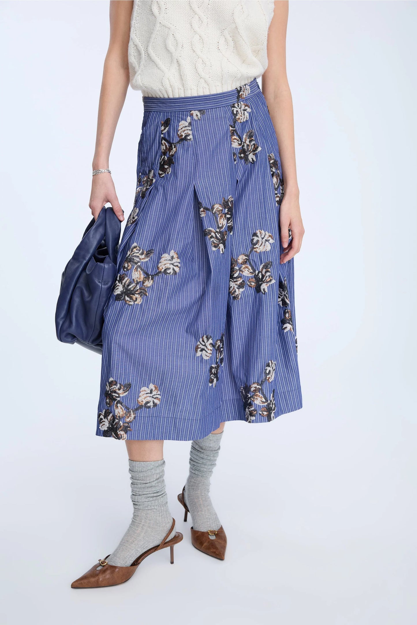 NUKKIA SKIRT - STRIPE NAVY