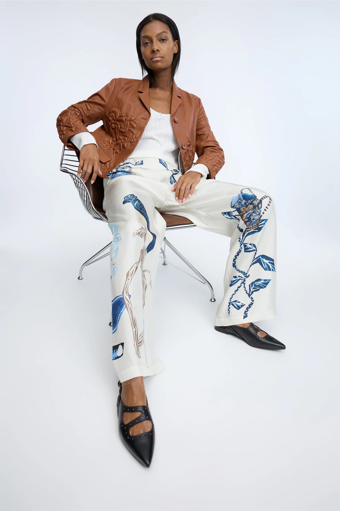 FABERT PANTS - PRINT CREME