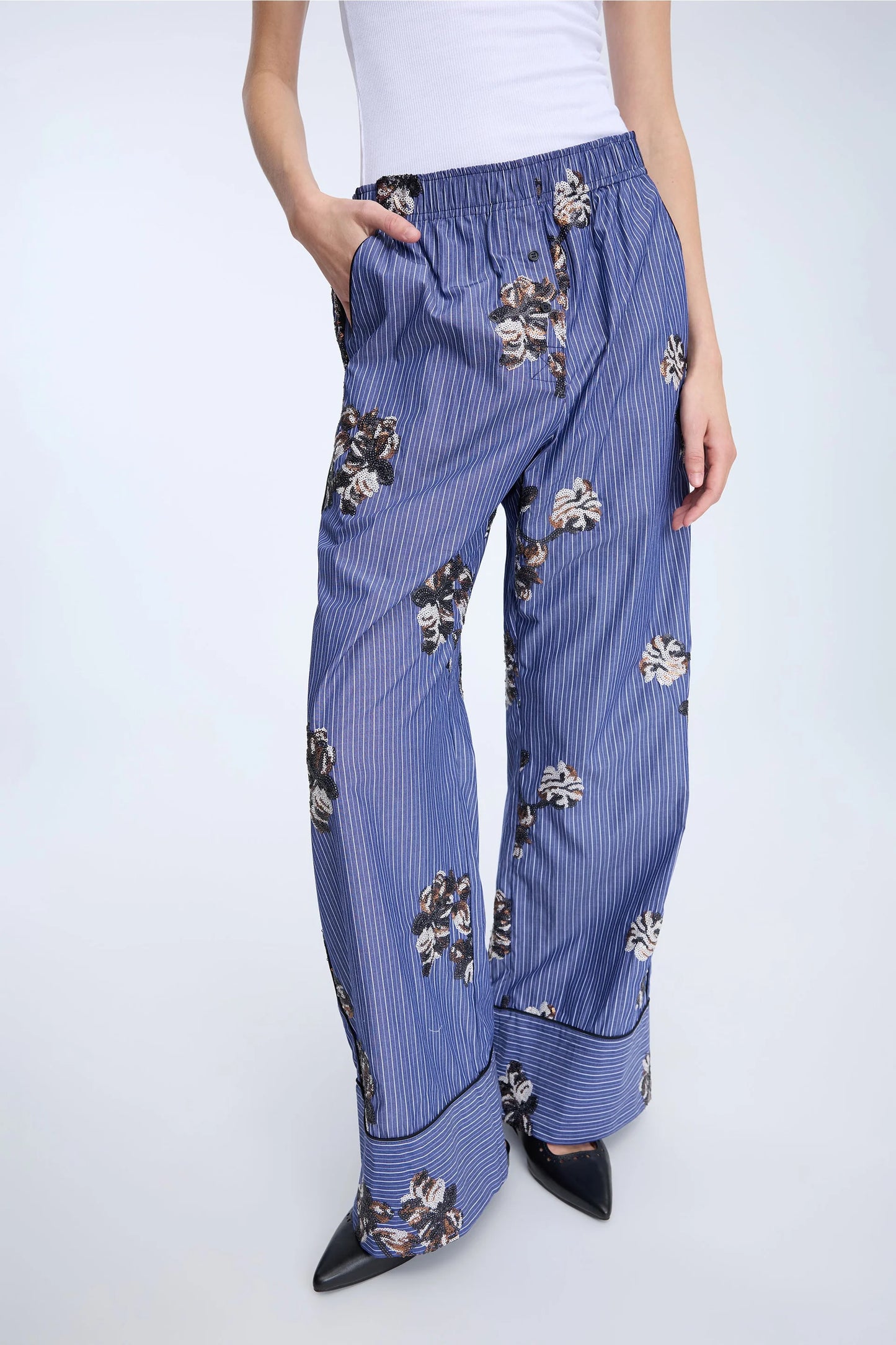 NIKITA PANTS - STRIPE NAVY