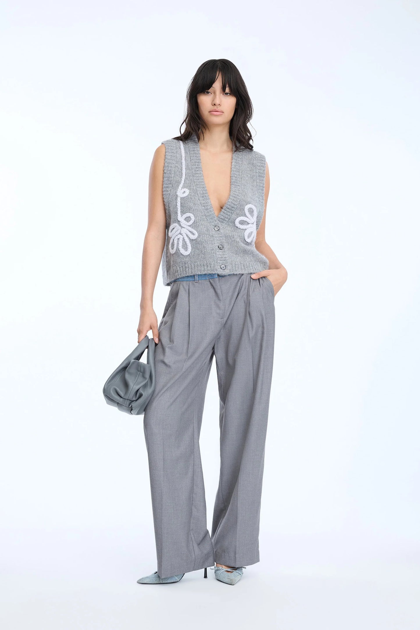 NOWLAND VEST KNIT . GREY