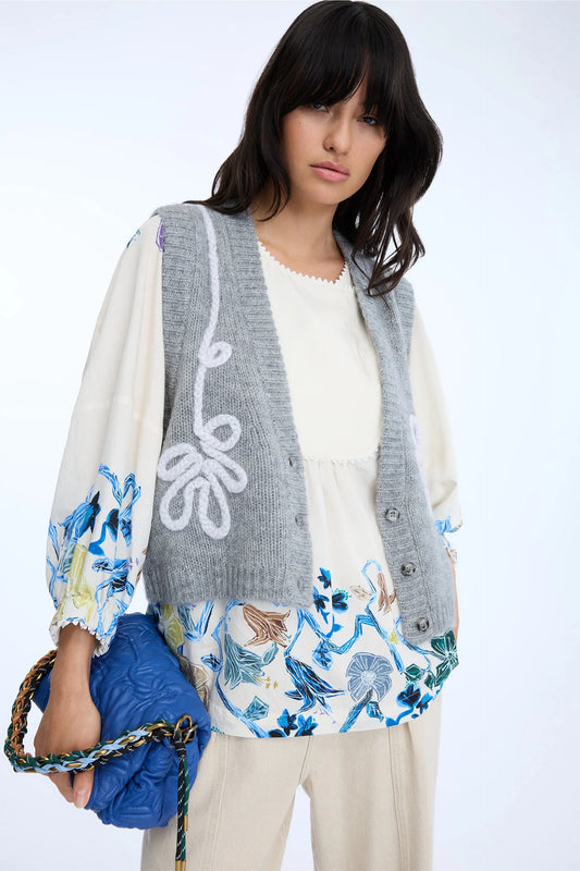 NOWLAND VEST KNIT . GREY