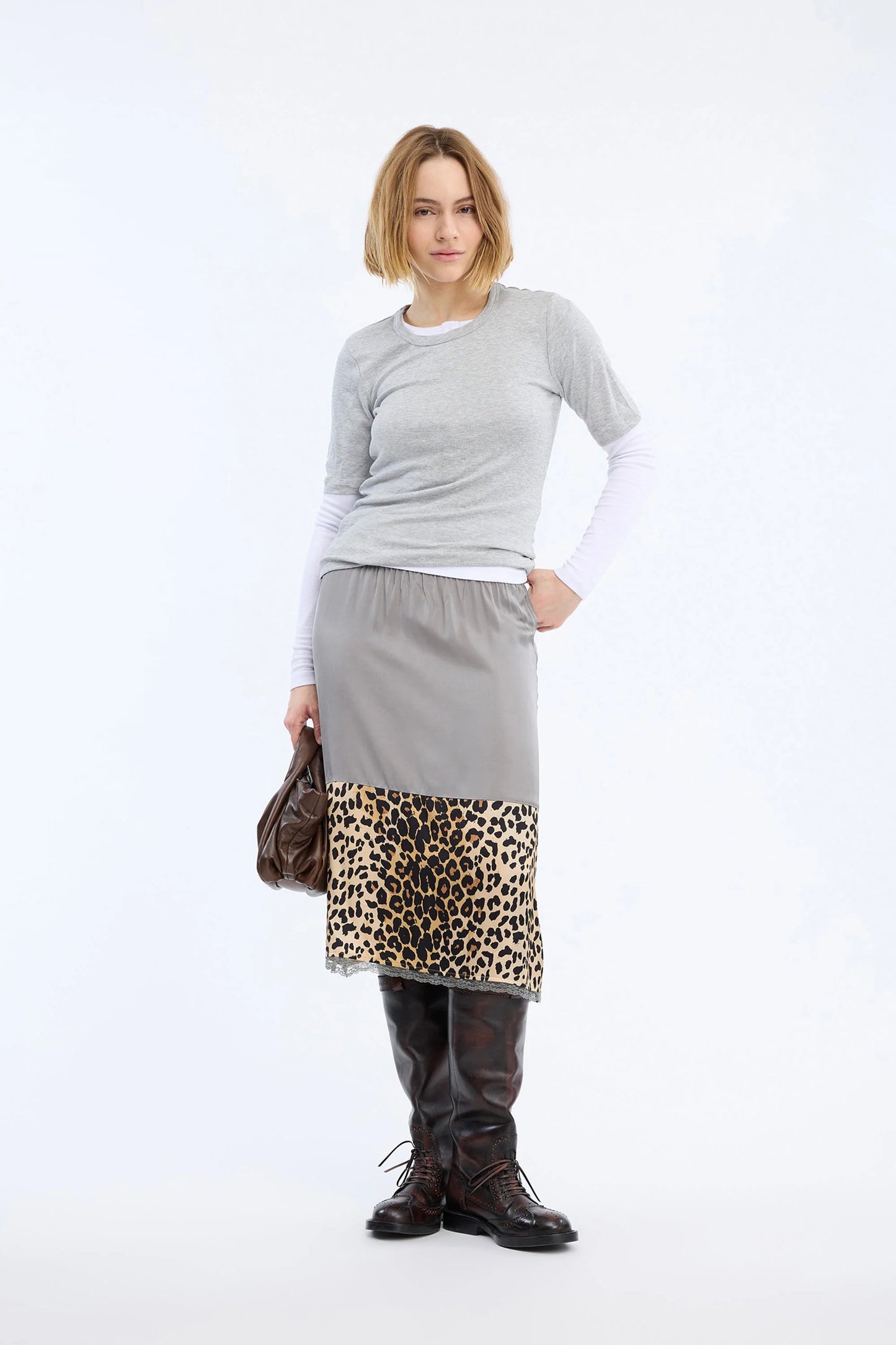 VATOSHA SLIP SKIRT- PRINT ANIMAL