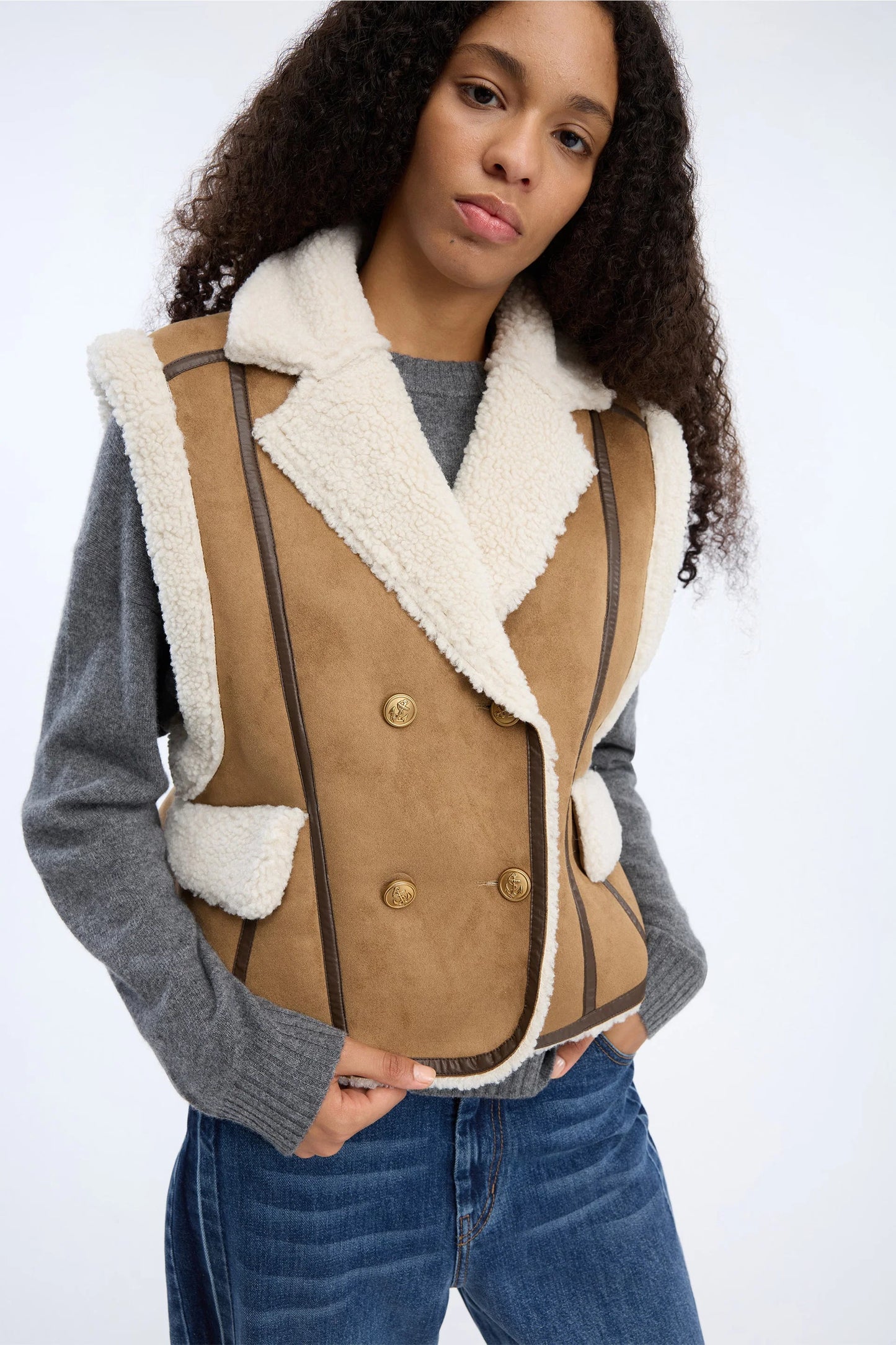 VIGOR VEST FAKE FUR - NATURE