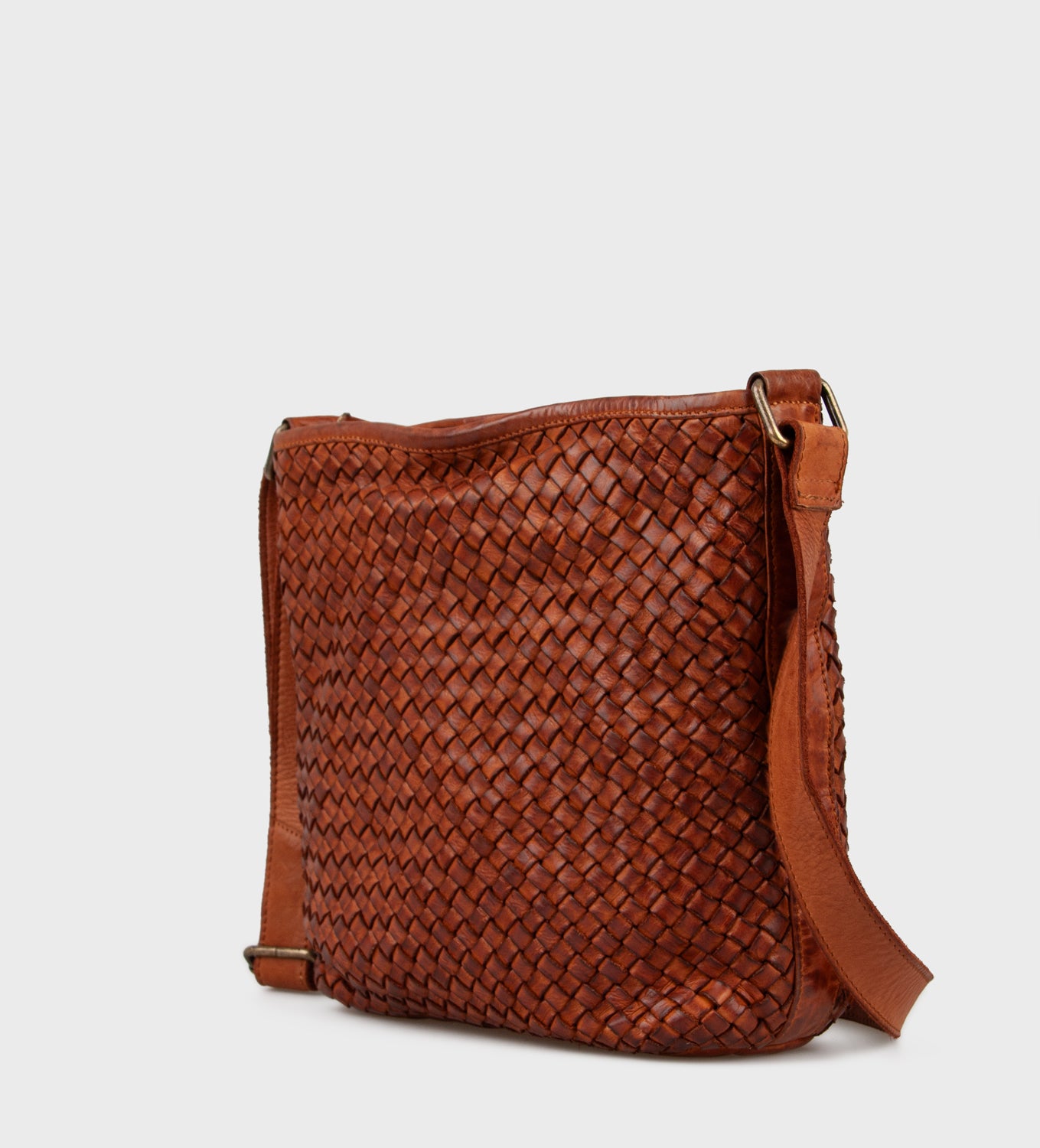 CARNEY BRAIDED CROSSBODY - 222 COGNAC