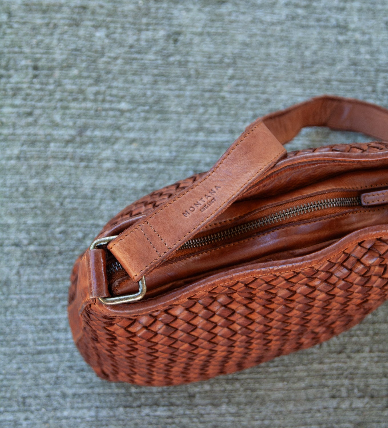 CARNEY BRAIDED CROSSBODY - 222 COGNAC