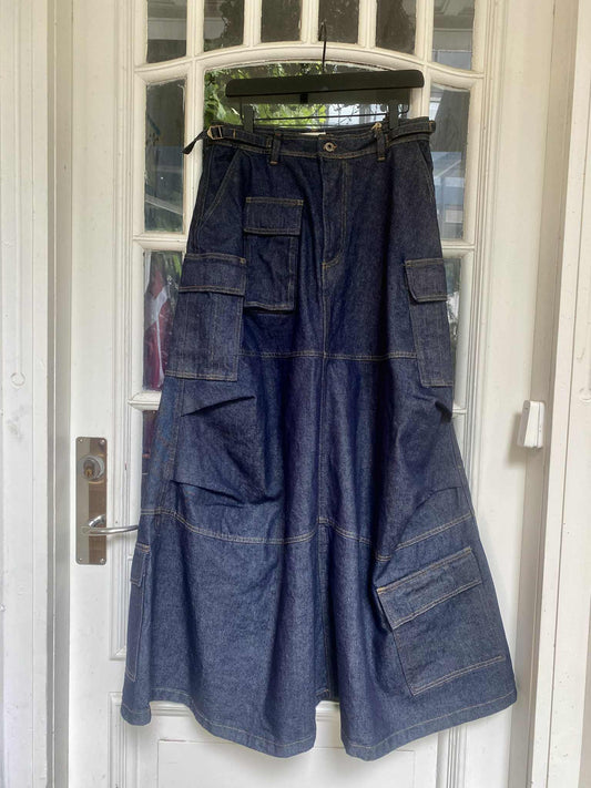 DENIM CARGO SKIRT