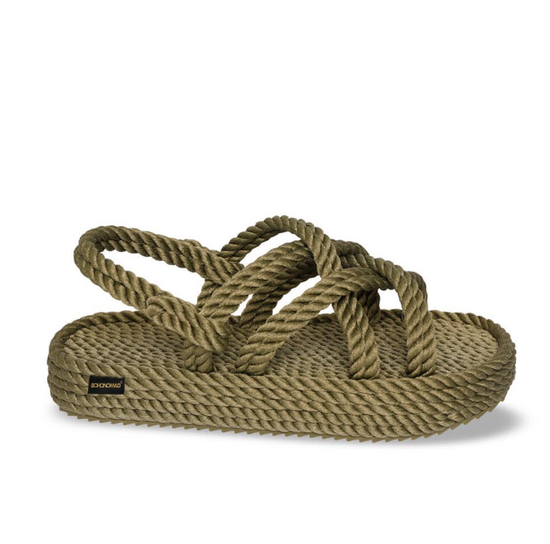 Bodrum Platform Rope Sandal – Khaki