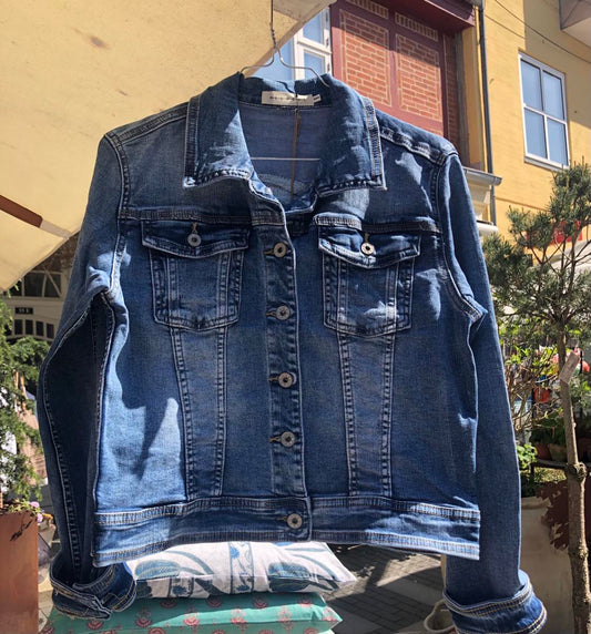 HERA  ARTWOK DENIM JACKET - BLUE