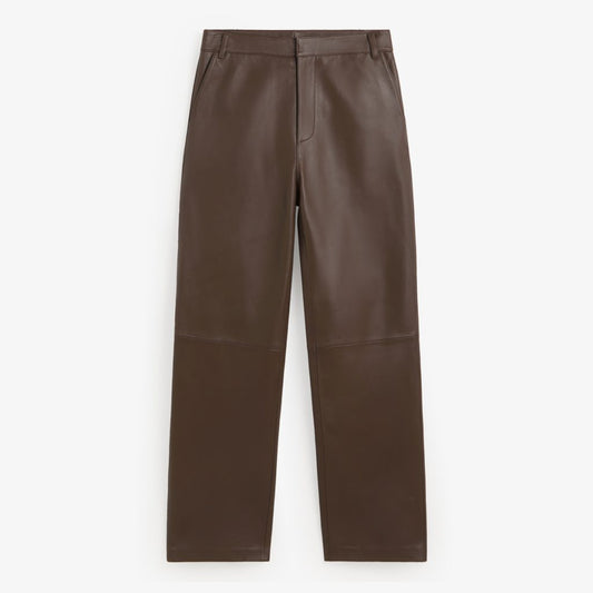 LEATHER TROUSERS - CHOCOLATE
