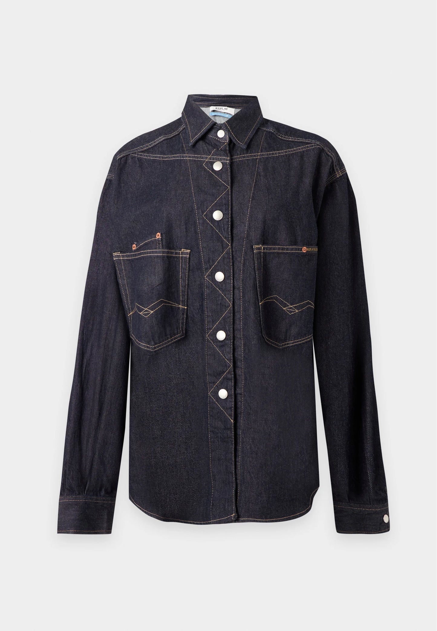 DENIM SKJORTE - OVERSIZE DARK BLUE