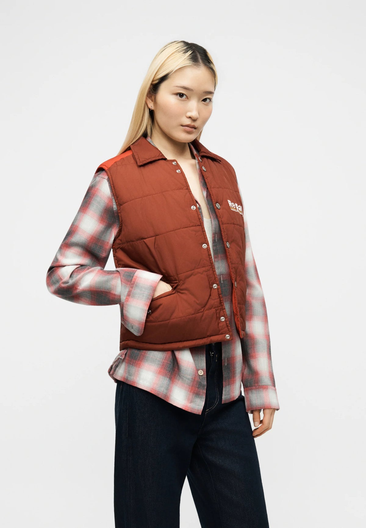 REPLAY LOGO VEST - FIRED BRICK/RED