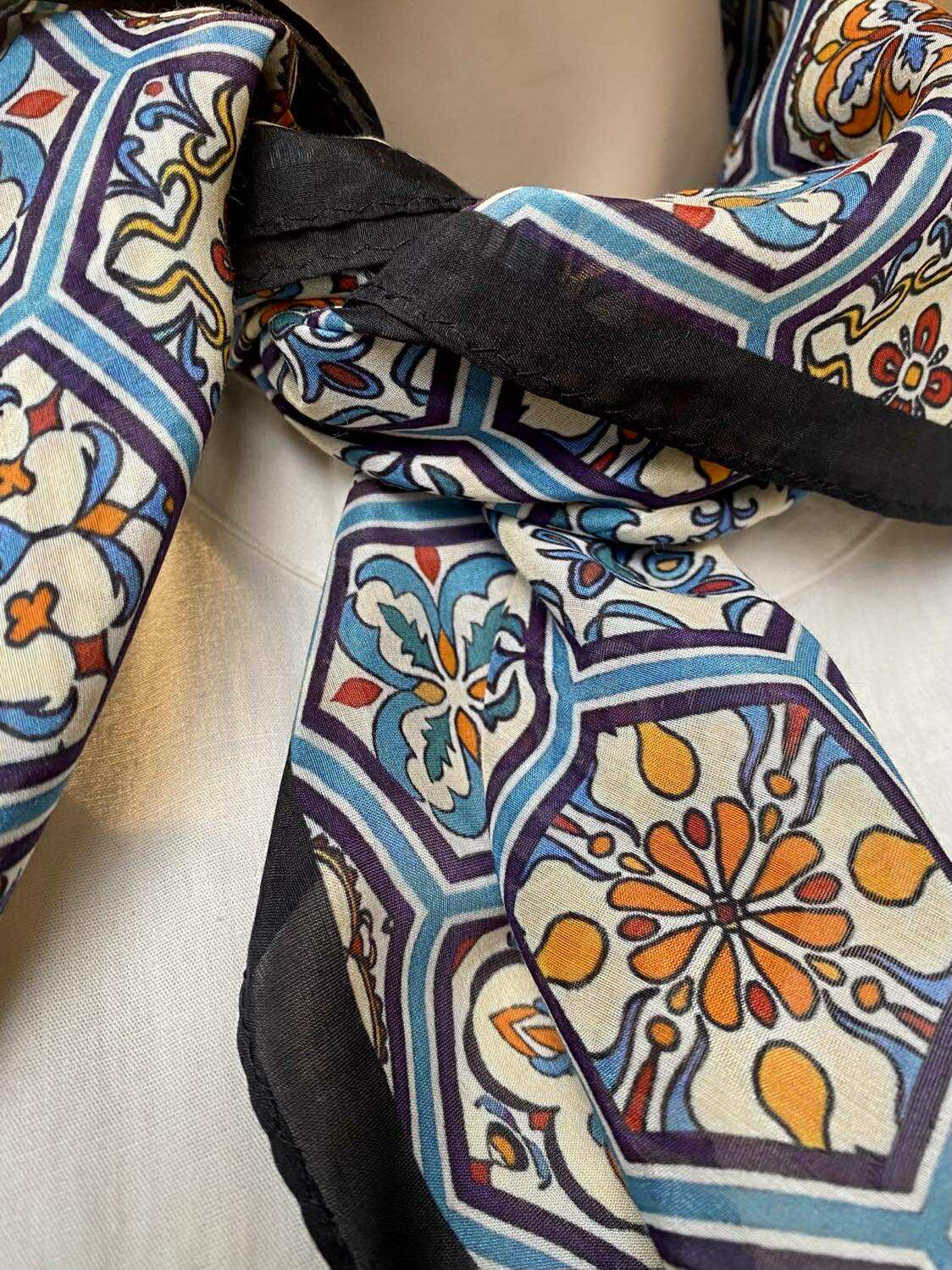 SMALL SILK SCARF - 45 MULTI