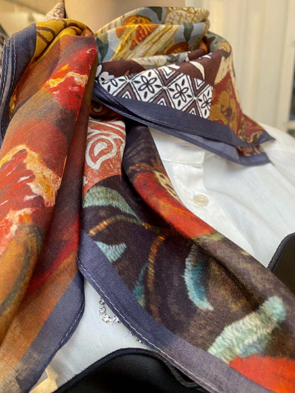 SMALL SILK SCARF - 45 MULTI