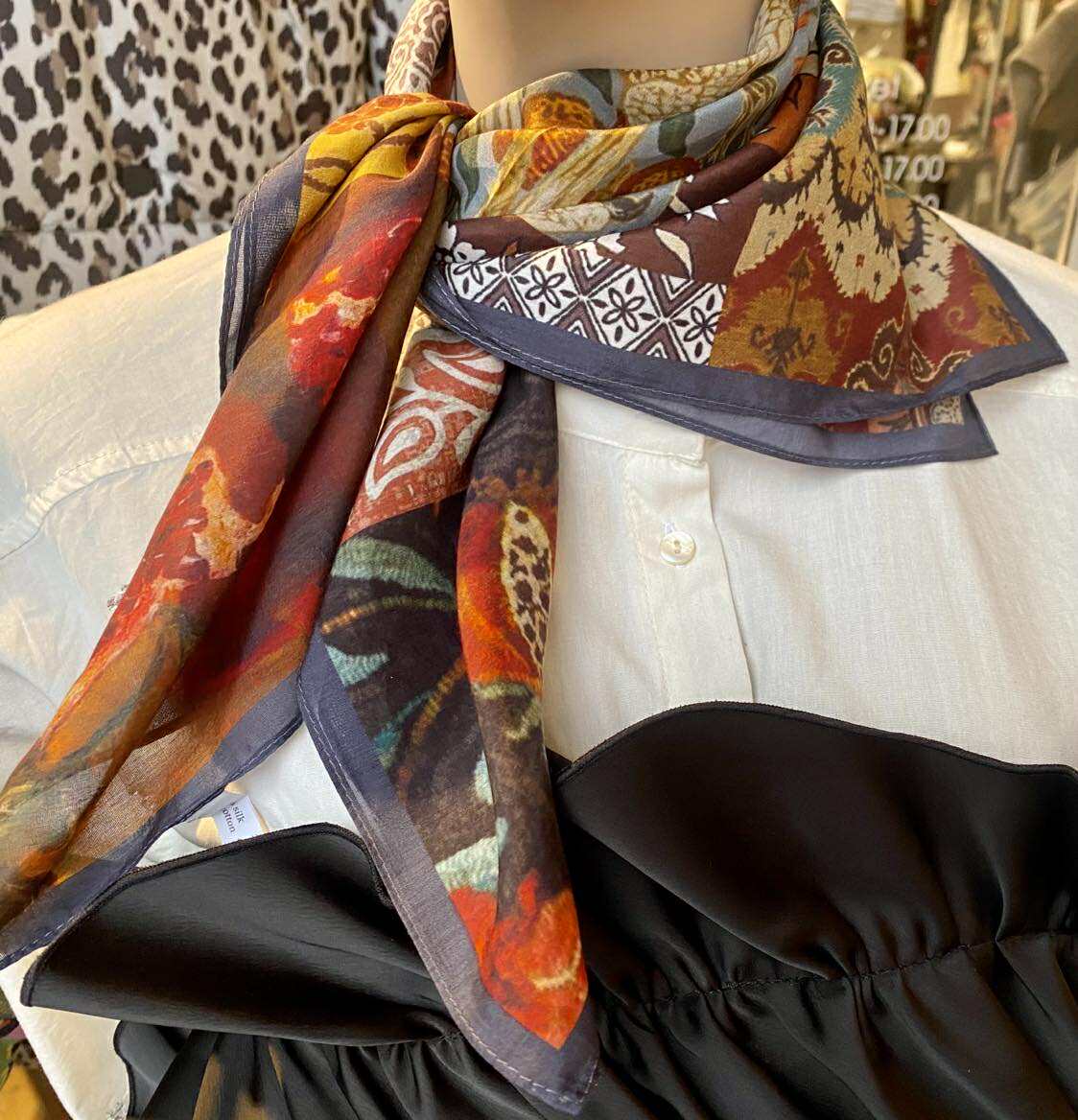 SMALL SILK SCARF - 45 MULTI