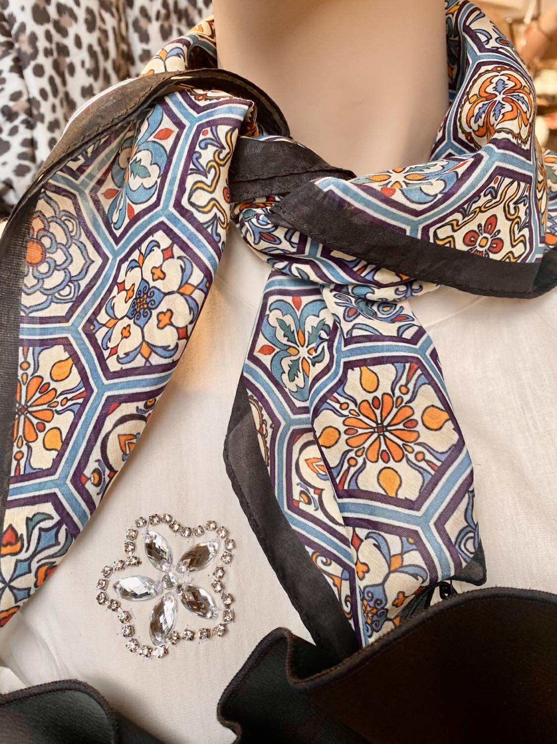 SMALL SILK SCARF - 45 MULTI