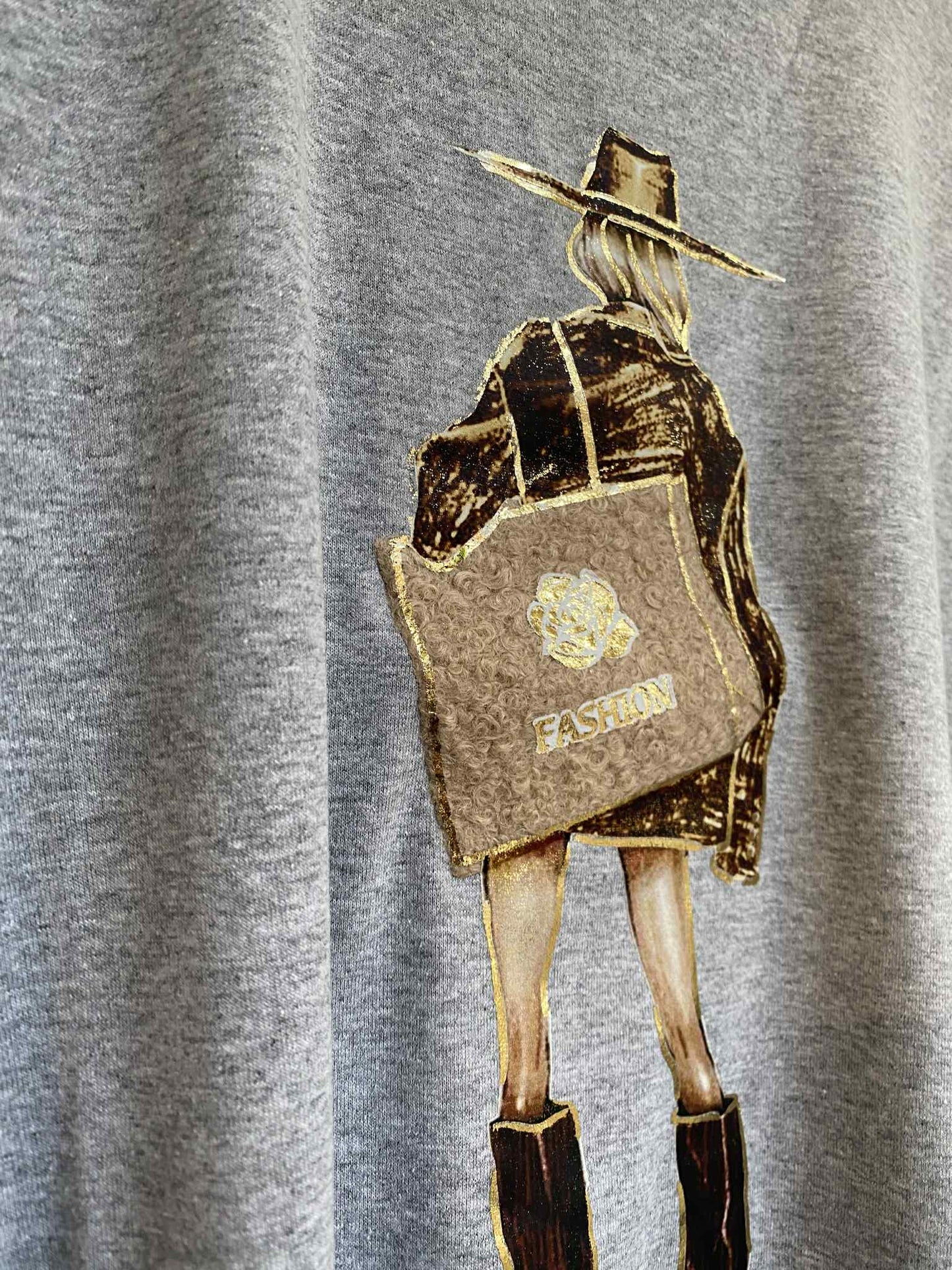 GAPE T-SHIRT 23100 FASHION - GREY MELANGE