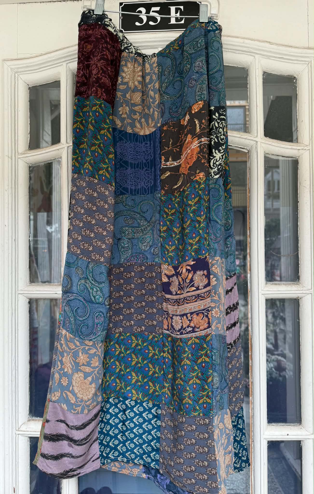 MADDIE SILK PATCHWORK - BLUE