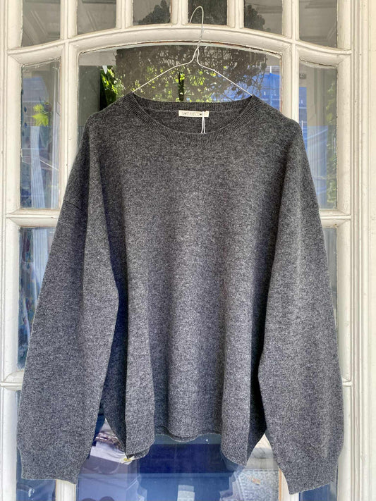 VIBEKE WIDE CREW NECK - SLATE GRAY