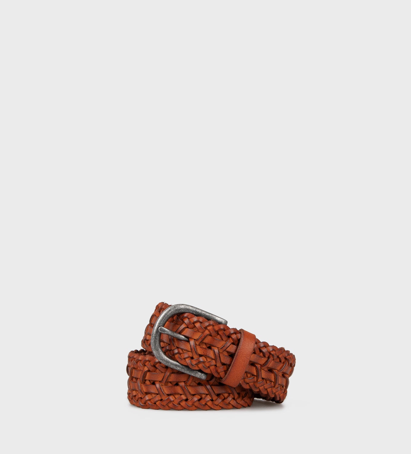 ELLA BRAIDED BELT - 222 COGNAC
