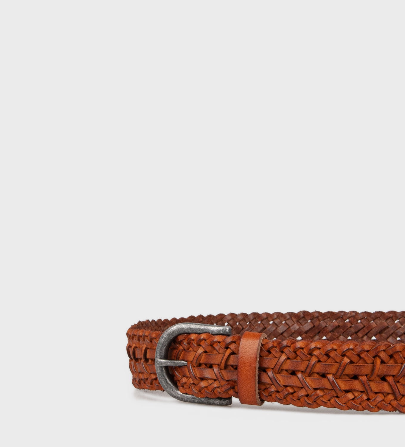 ELLA BRAIDED BELT - 222 COGNAC