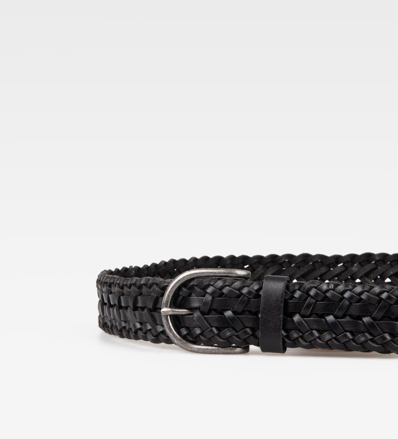 ELLA BRAIDED BELT - 100 BLACK