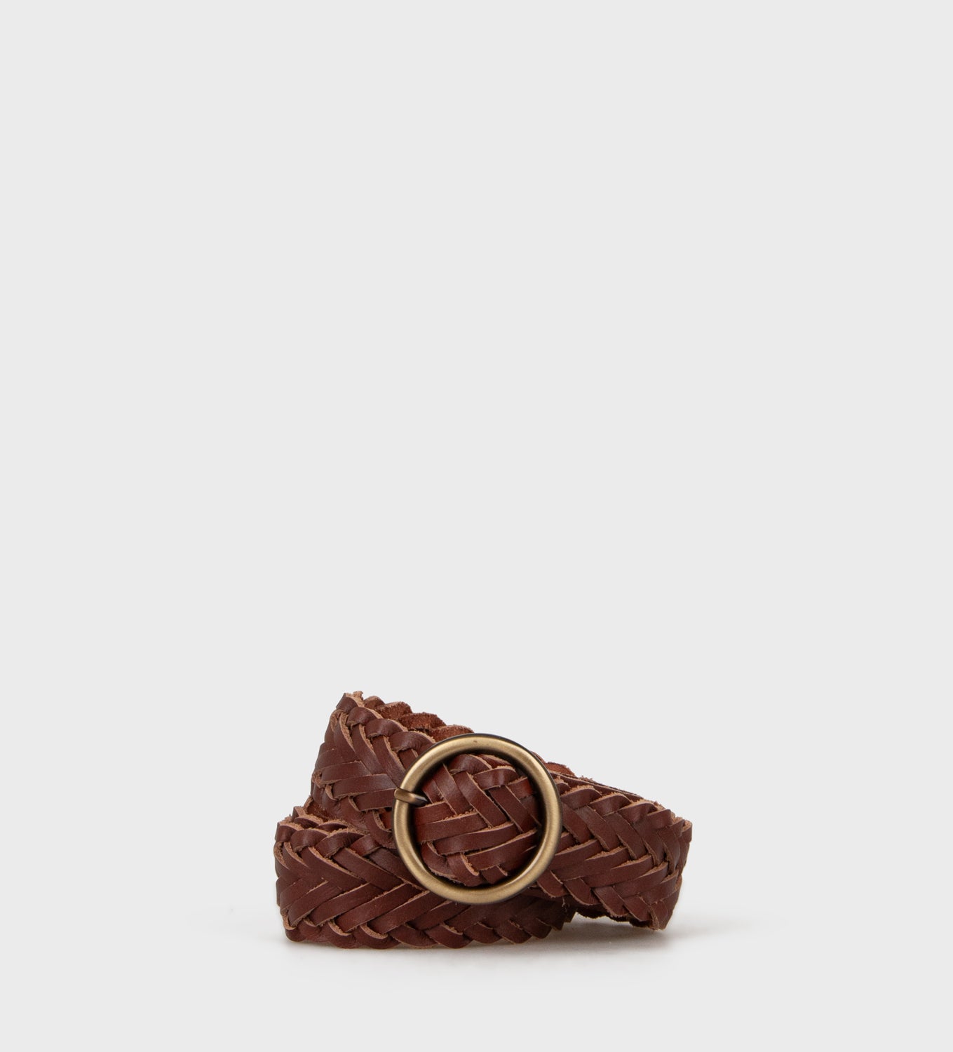 EVELYN BRAIDED BELT - 222 COGNAC