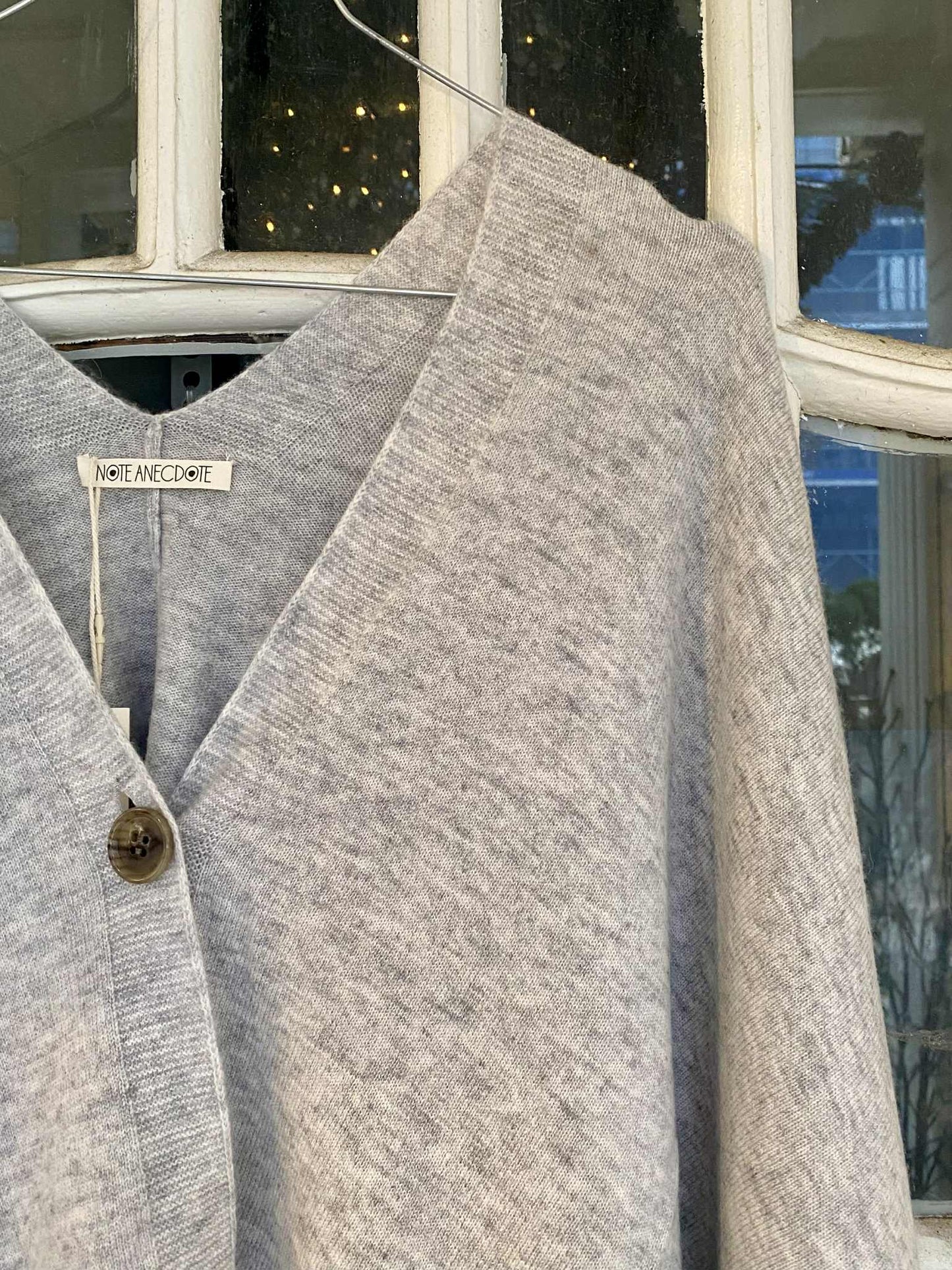 PONCHO WIDE CARDIGAN - LIGHT GREY