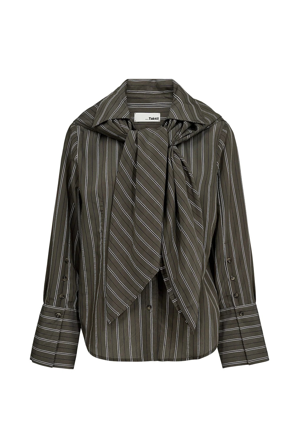 AT- GWEN BIG SCARF SHIRT STUNNING STRIPE -