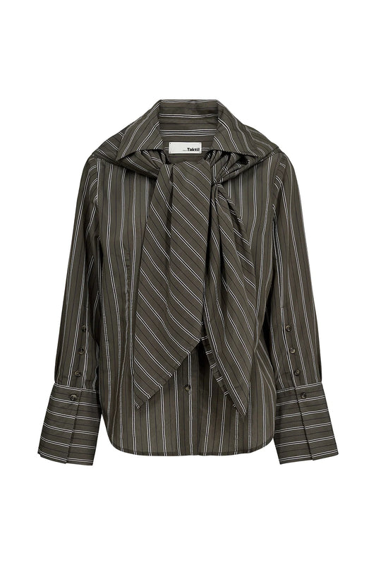 AT- GWEN BIG SCARF SHIRT STUNNING STRIPE -