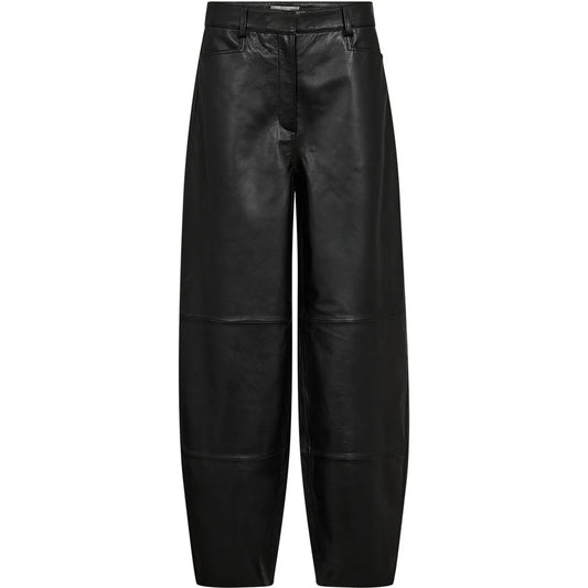 AT- LILY LEATHER BARREL PANT - BLACK